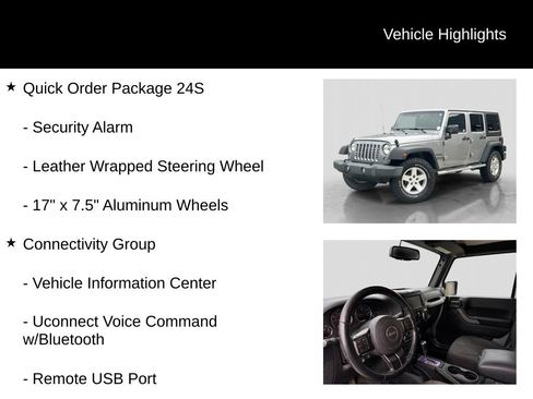 Used 2016 Jeep Wrangler Unlimited Sport w/ Quick Order Package 24S AWD/4WD image 11