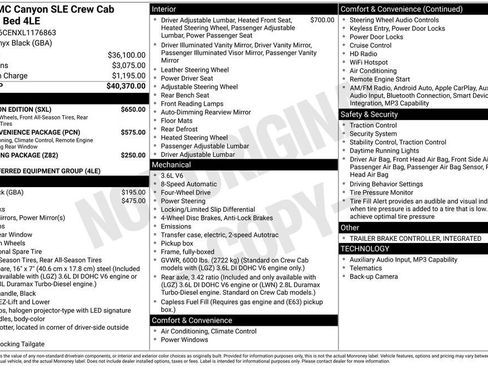 Certified 2020 GMC Canyon SLE w/ Elevation Edition image 11