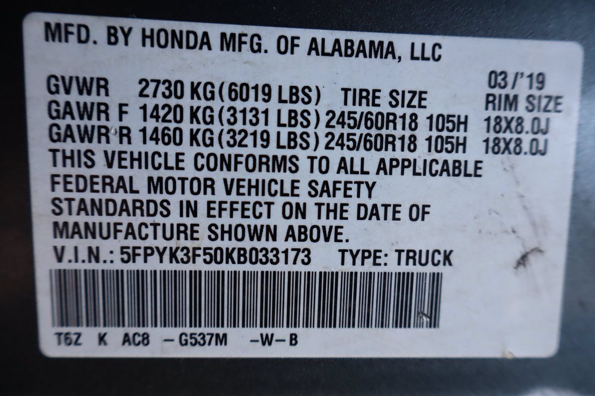 Used 2019 Honda Ridgeline RTL image 47