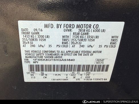 Used 2017 Ford Explorer Sport w/ Equipment Group 401A image 11