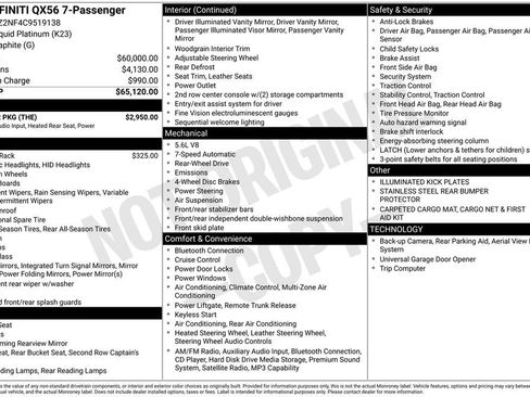 Used 2012 INFINITI QX56 2WD w/ Theater Pkg image 47