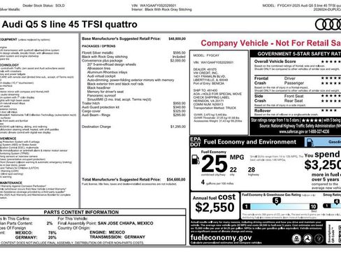 Used 2025 Audi Q5 2.0T Premium w/ Convenience Plus Package AWD/4WD image 3