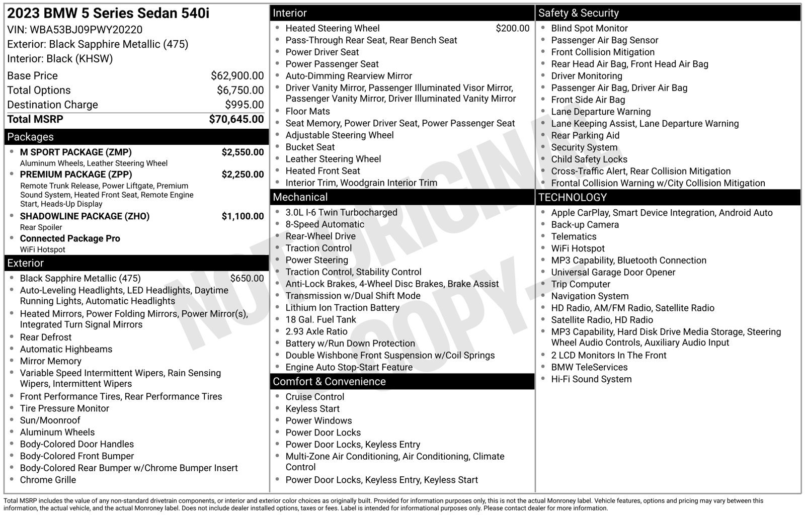 Certified 2023 BMW 540i w/ M Sport Package RWD image 13