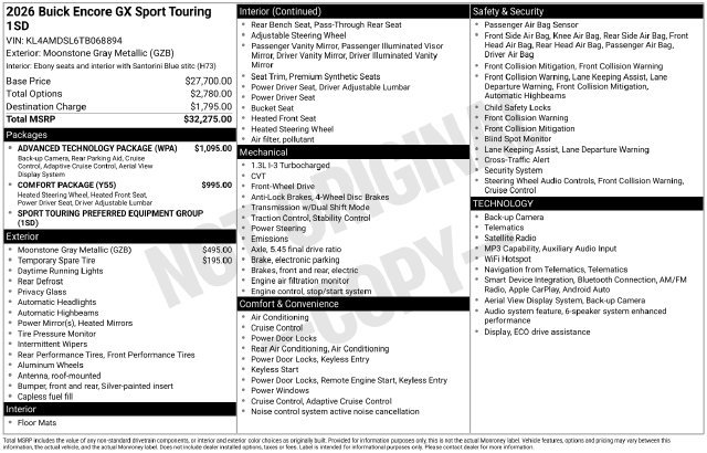 Used 2026 Buick Encore GX Sport Touring w/ Advanced Technology Package FWD image 16