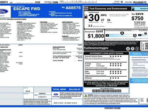 Used 2024 Ford Escape ST-Line w/ Tech Pack #1 FWD image 7