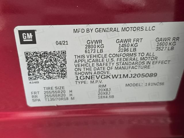 Used 2021 Chevrolet Traverse LT w/ LPO, Black Accent Package AWD/4WD image 10