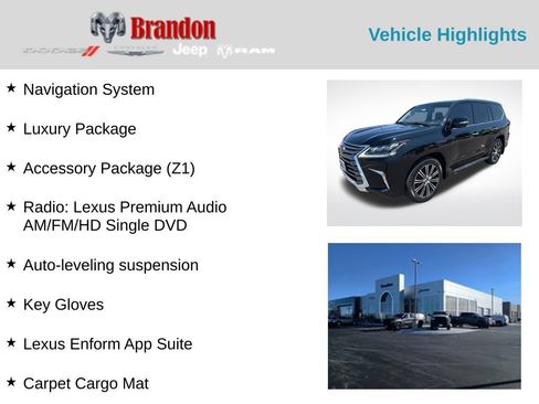 Used 2019 Lexus LX 570 4WD w/ Luxury Package image 2