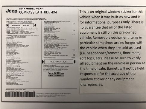 Used 2017 Jeep Compass Latitude w/ Popular Equipment Group image 2