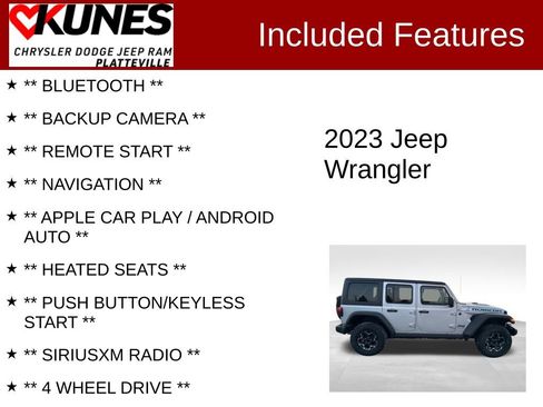 Used 2023 Jeep Wrangler Unlimited Rubicon 4xe w/ Cold Weather Group image 2