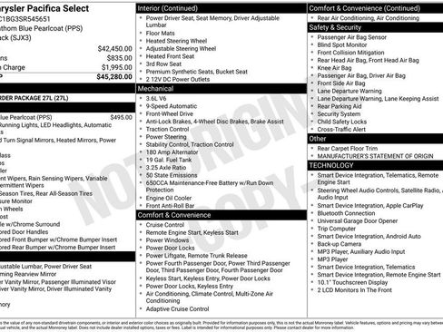 Used 2025 Chrysler Pacifica Select FWD image 5