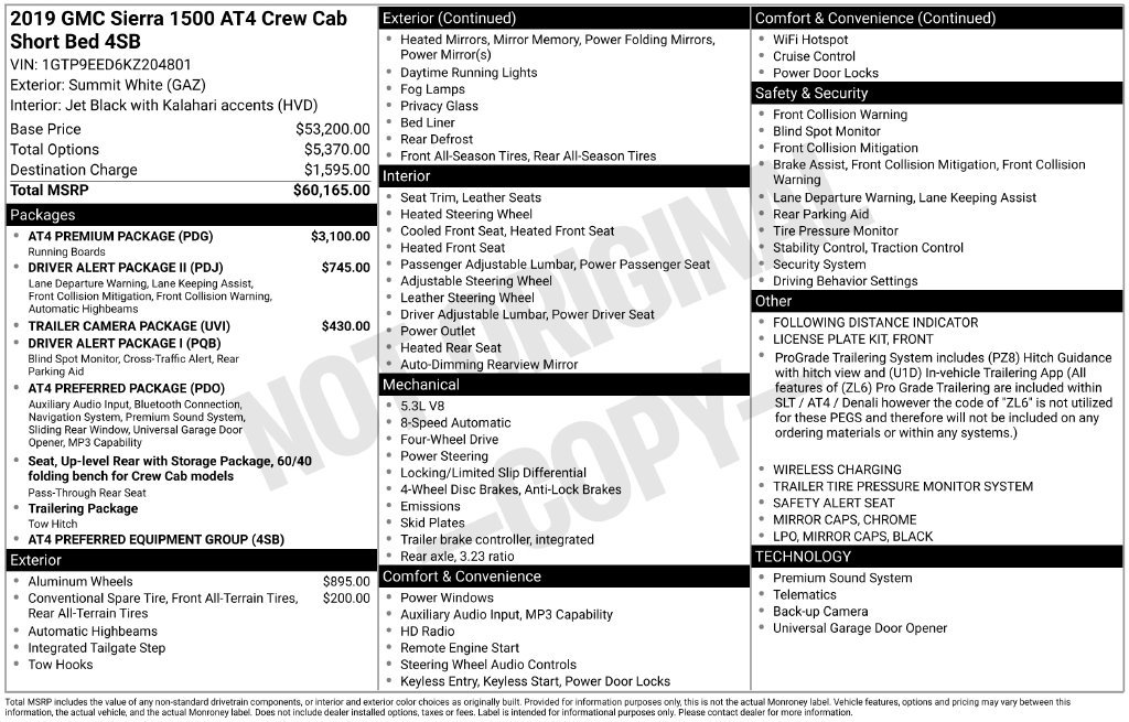 Used 2019 GMC Sierra 1500 AT4 w/ AT4 Premium Package AWD/4WD image 66