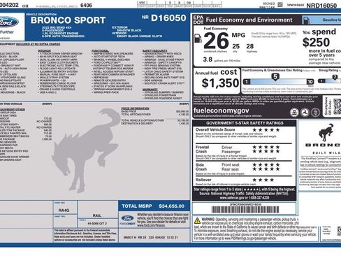 Used 2022 Ford Bronco Sport Big Bend w/ Convenience Package AWD/4WD image 17