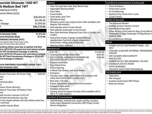 Used 2020 Chevrolet Silverado 1500 W/T w/ WT Value Package image 32