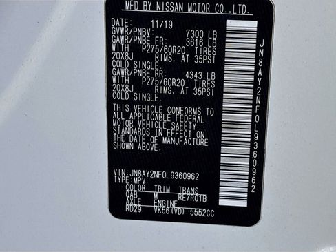 Used 2020 Nissan Armada Platinum w/ Captain's Chairs Package RWD image 35