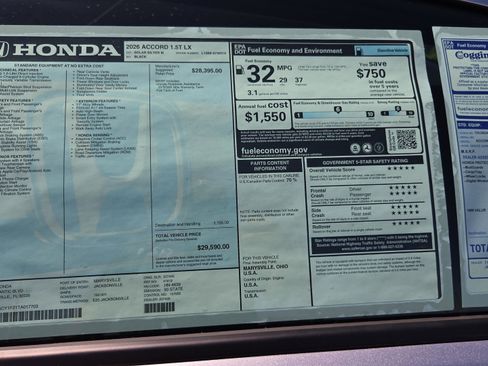 New 2026 Honda Accord LX image 10