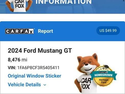 Used 2024 Ford Mustang GT Premium w/ GT Performance Package RWD image 6