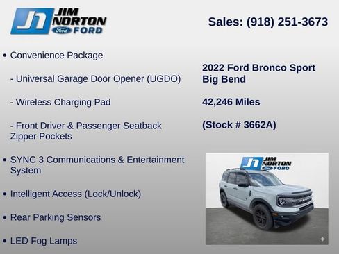 Used 2022 Ford Bronco Sport Big Bend w/ Convenience Package AWD/4WD image 13