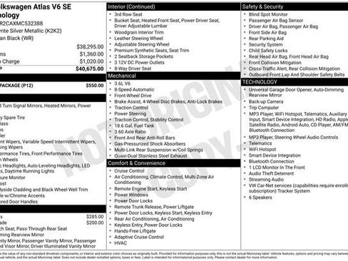 Used 2021 Volkswagen Atlas SE w/ Towing Package FWD image 30