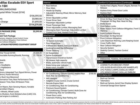 Used 2021 Cadillac Escalade ESV Sport Platinum w/ LPO, ONYX Package image 7