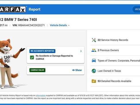 Used 2012 BMW 740i RWD image 10