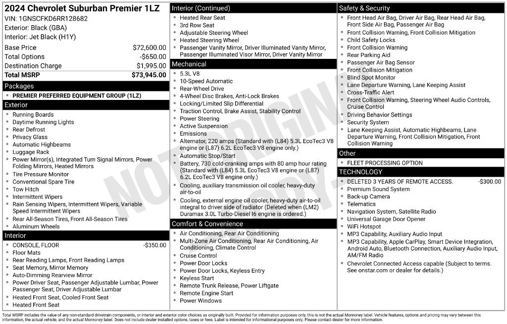 Used 2024 Chevrolet Suburban Premier RWD image 5