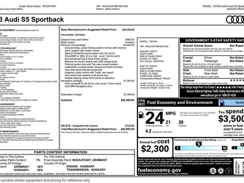 Used 2023 Audi S5 Premium Plus w/ Premium Plus Package image 2