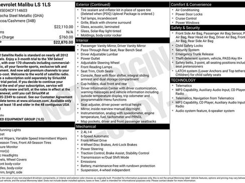 Used 2012 Chevrolet Malibu LS FWD image 19