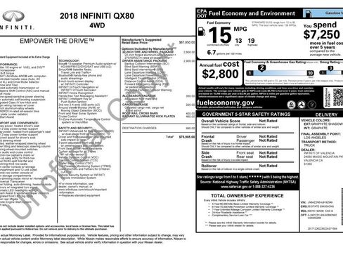 Used 2018 INFINITI QX80 4WD w/ Driver Assistance Package image 6