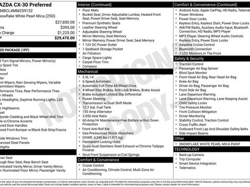 Used 2021 MAZDA CX-30 AWD 2.5 S w/ Preferred Package image 27