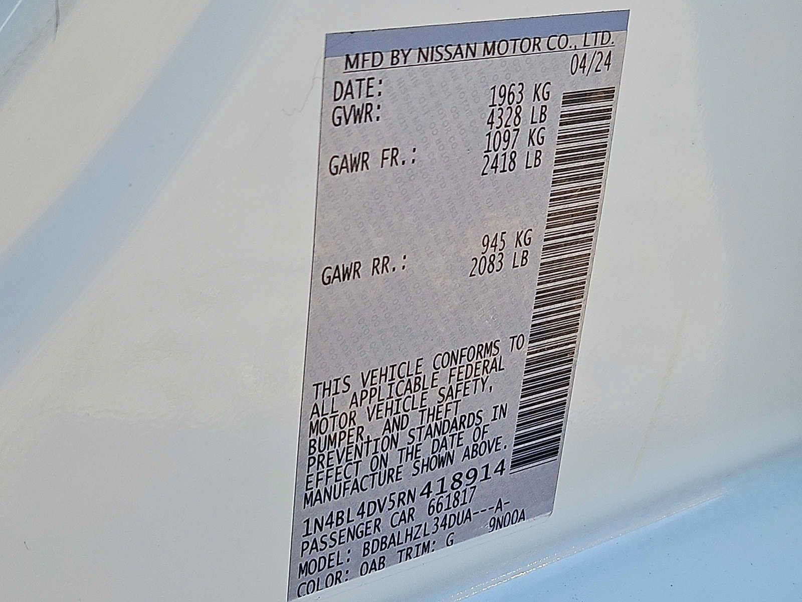 Used 2024 Nissan Altima 2.5 SV FWD image 26