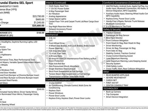 Used 2026 Hyundai Elantra Sport w/ Cargo Package image 28