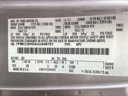 Used 2018 Ford Escape SEL w/ Ford Safe & Smart Package image 6