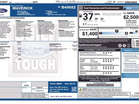 New 2025 Ford Maverick XLT w/ Equipment Group 301A image 27