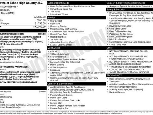 Used 2022 Chevrolet Tahoe High Country w/ Max Trailering Package AWD/4WD image 32