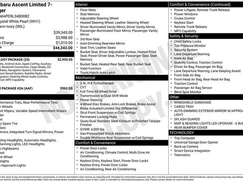 Used 2020 Subaru Ascent Limited w/ Technology Package image 4