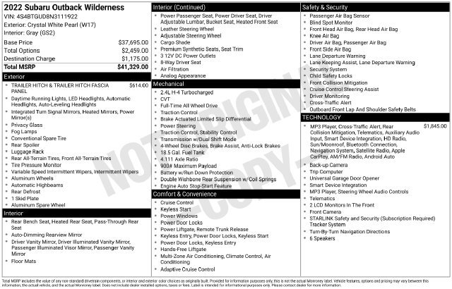 Used 2022 Subaru Outback Wilderness AWD/4WD image 7