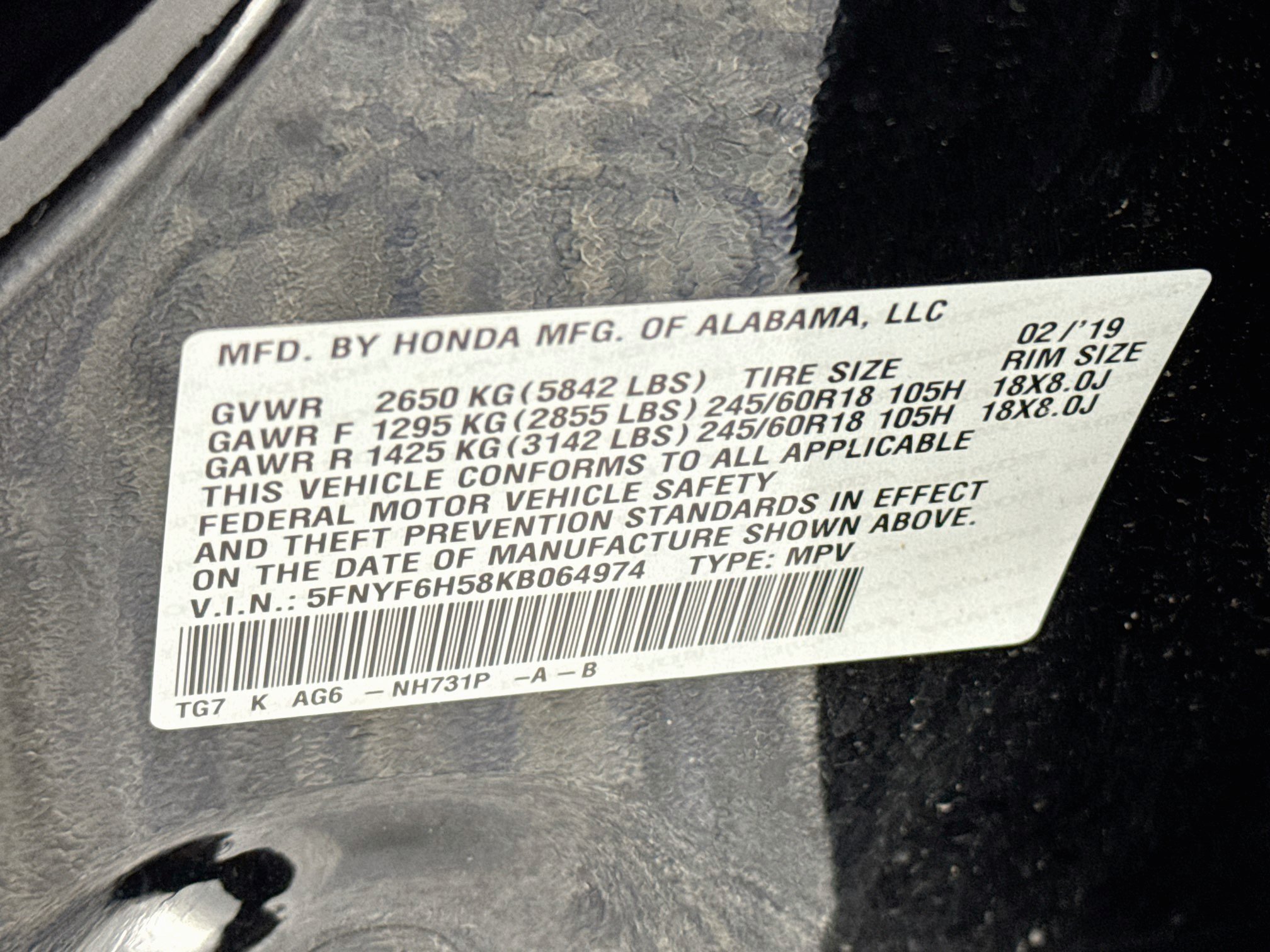 Certified 2019 Honda Pilot EX-L image 33