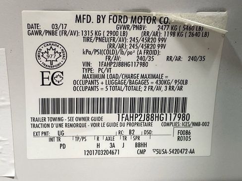 Used 2017 Ford Taurus Limited image 34