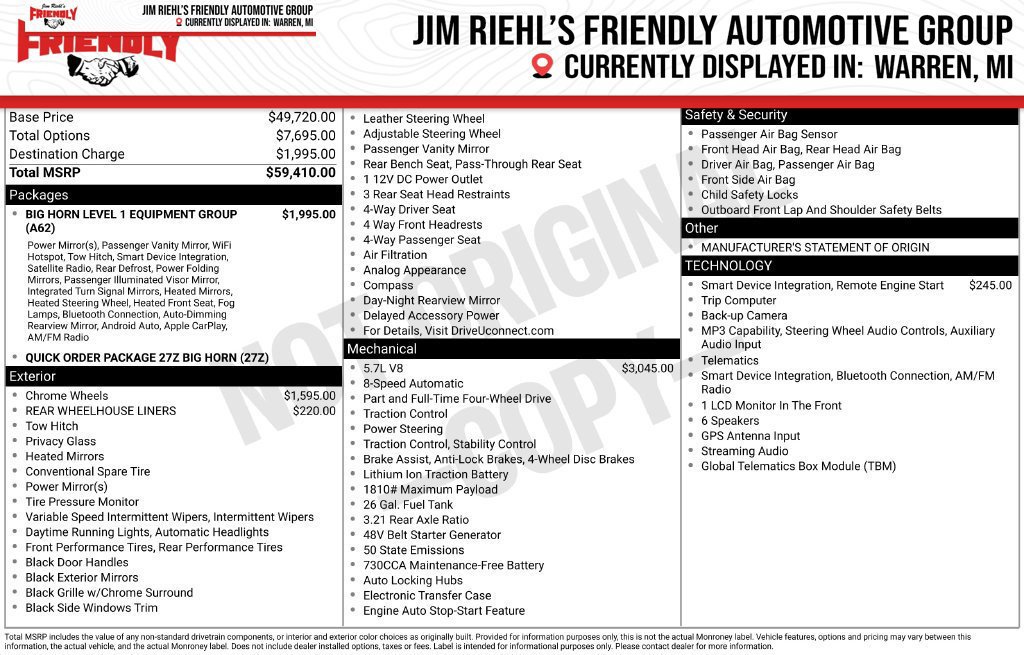 Used 2023 RAM 1500 Big Horn AWD/4WD image 1