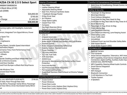 Used 2025 MAZDA CX-30 AWD 2.5 S w/ Select Sport Pkg image 24