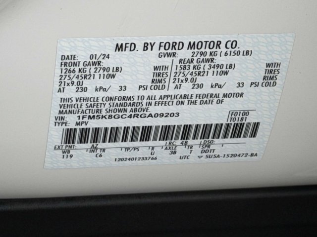 Certified 2024 Ford Explorer ST w/ Equipment Group 401A AWD/4WD image 20