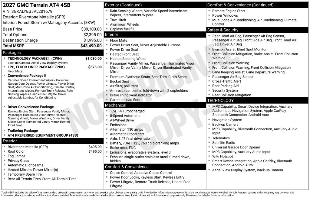 New 2027 GMC Terrain AT4 w/ Technology Package II AWD/4WD image 11