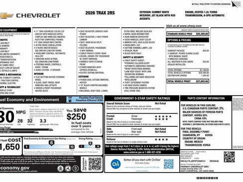 New 2026 Chevrolet Trax RS w/ Sunroof Package image 4