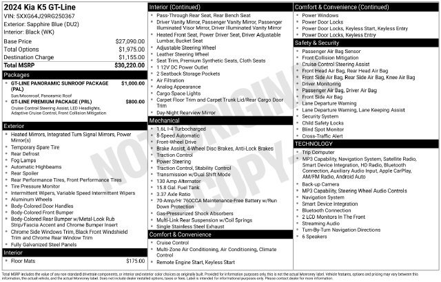 Used 2024 Kia K5 GT-Line FWD image 2