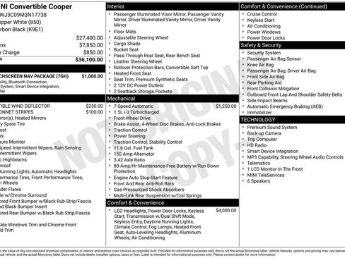 Used 2021 MINI Cooper Convertible w/ 6.5" Touchscreen Package image 27