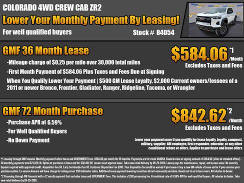 New 2026 Chevrolet Colorado ZR2 w/ Technology Package AWD/4WD image 2