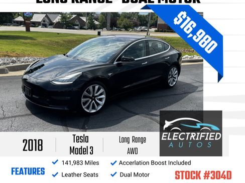 Used 2018 Tesla Model 3 Long Range AWD/4WD image 1
