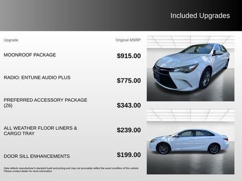 Used 2016 Toyota Camry SE w/ Moonroof Package FWD image 5