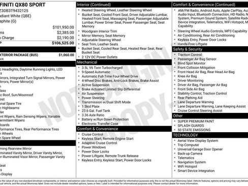 Certified 2026 INFINITI QX80 4WD w/ Sport Exterior Package image 34