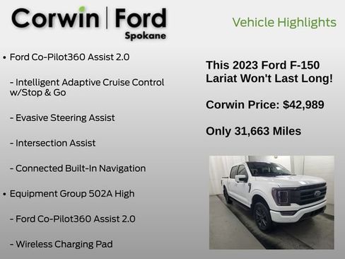 Used 2023 Ford F150 Lariat w/ Equipment Group 502A High AWD/4WD image 6